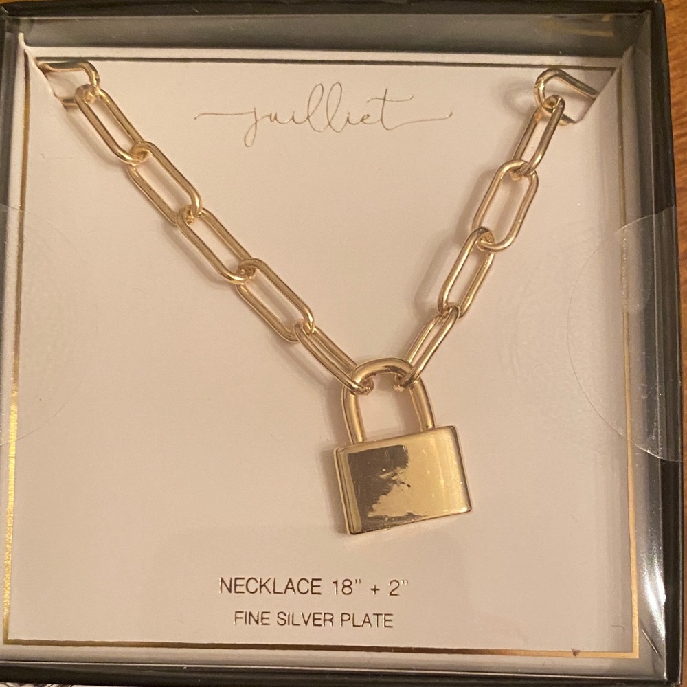 SOLD - Juliet Gold Chain Necklace with Padlock Pendant